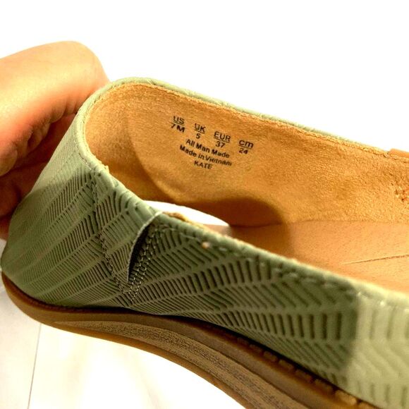 Dr. Scholls KATE Toe Loop Mule Sandals Sage Green Slip ons Size 7M - Picture 7 of 8